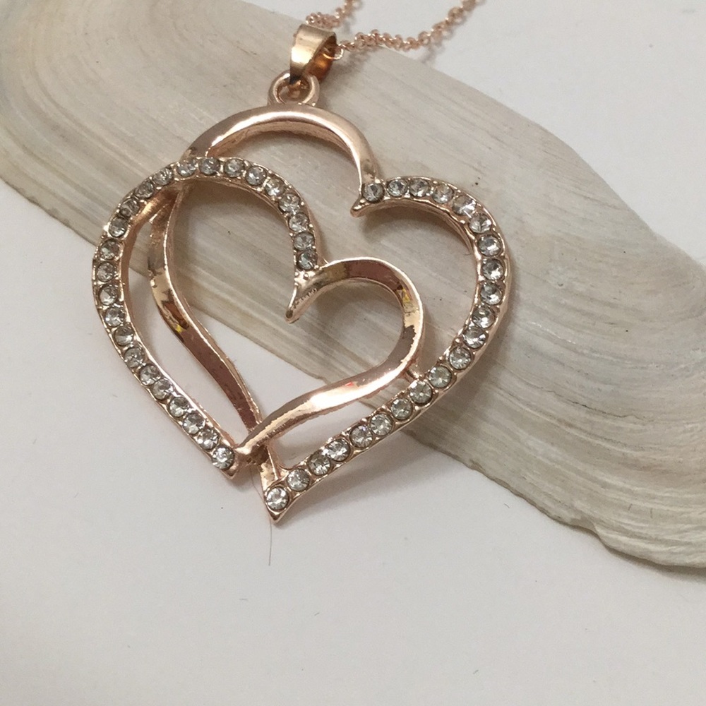 Double heart necklace
